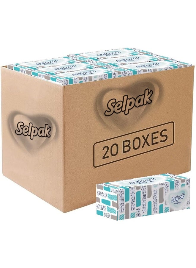 Selpak Comfort Boxed Facial Tissue 150 sheets 2 ply, Pack of 20